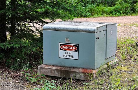 green electrical box in yard|green electricity box outside house.